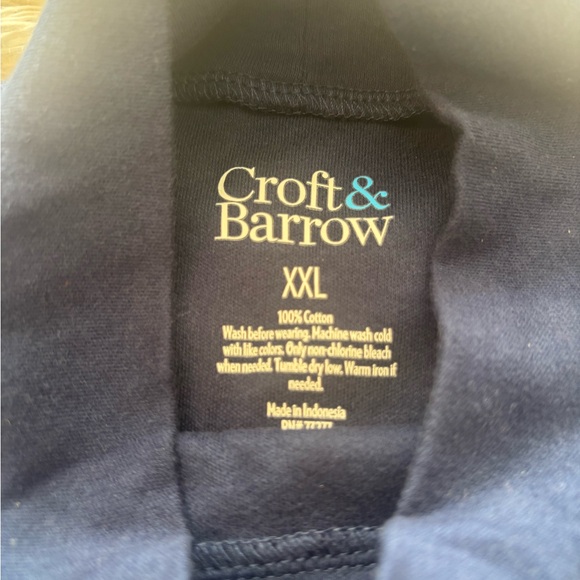 Croft & Barrow Navy Classic Mock Neck Long Sleeve Top XXL Cotton - Picture 3 of 9